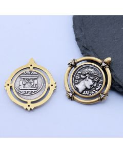 2 Tone Antik Silver+Antik Gold 27x25 mm, 18k Pozlata...P-I696-06