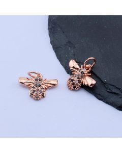 Privezak Pčela+CZ Cirkoni 15x12 mm,Rose Gold...P-332115