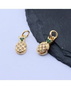 Privezak Pineapple 12.5x6 mm, 18k Pozlata...P-3321116G
