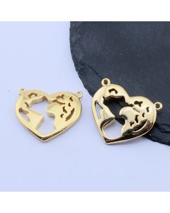 Konektor Srce 24x20.5 mm,18k Pozlata...P-332106G