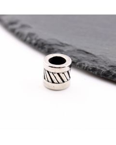 304 Stainless Steel perla antik srebro 10.2x10mm, Rupa: 6.5mm (D17502AS)