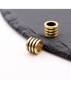 304 Stainless Steel perla antik zlatna 10x8mm, rupa 7mm (E425027C)