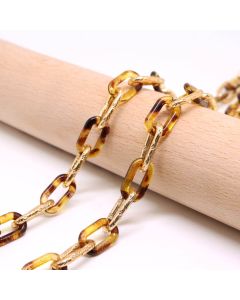 Handmade Akrilni i Aluminijum deko lanac... 15.5x7x2mm  ( 536009 )