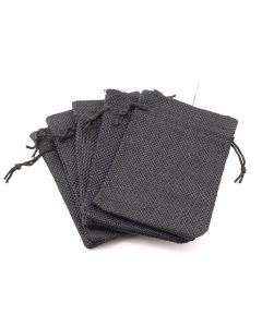 Jutane ukrasne vrećice 12x 9 cm , boja crna   (AMBJUT02)