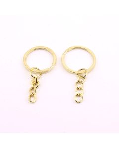 Dupla alka za priveske za ključeve  25x2 mm, lanac 7x6mm- boja zlata   ( 3950885919 )