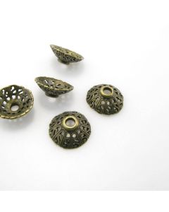 Ukrasna kapica za perle  15x5 mm,, boja antik bronze   ( KAP127AM )