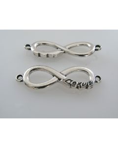 Konektor  infinity Love 40x12mm, boja antik srebra  ( KON108 )