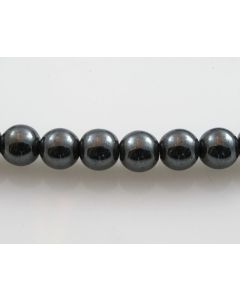 Hematit perle.Boja Hematit, Dimenzije 6mm; rupa: 1mm. Niz sadrži oko 70 perli, (KP-HEM-13)