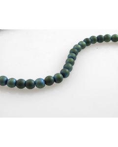 Hematit perle.Electroplate prevlaka, boja Mat Green, Dimenzije 6mm; rupa: 1mm. Niz sadrži oko 70 perli (KP-HEM-16)