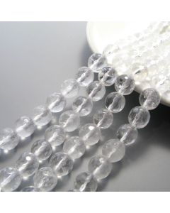 Prirodni Gorski kristal fastiran-A grade, Dimenzjia 8 mm. Cena je data za niz od oko 48 perli. ( KPGKF8A )
