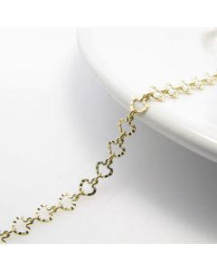 Metalni mesing lanac- boja zlata  4x4mm, alka 2x1mm  ( L3-10Z)