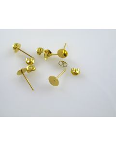 Igle za Minđuše sa osnovom za lepljenje 6mm-boja zlata (MKOK-UD08-6ZL)