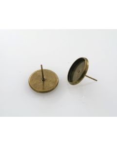 Osnova za Minđuše za punjenje, podloga 12x3 mm, boja antik zlatna ( MKOK-UD100AZ )