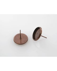 Osnova za Minđuše za punjenje, podloga 12x3 mm, boja bakra ( MKOK-UD100B )