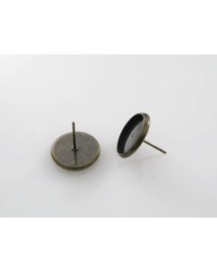 Osnova za Minđuše za punjenje, podloga 14 mm, boja antik bronza ( MKOK-UD101AM )