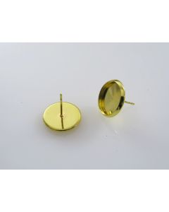 Osnova za Minđuše za punjenje, podloga 14 mm, boja zlata ( MKOK-UD101Z )