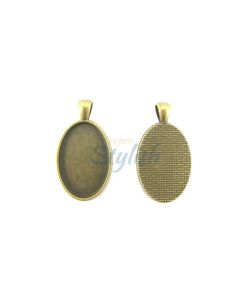 Osnova za medaljon. Boja antik bronza. Dimenzije: 41x23mm, unutrasnja 20x30mm. (MKOZPM-6M)
