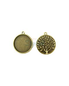 Osnova za medaljon. Boja antik bronza. Dimenzije: 32x28mm, unutrasnja 25mm. (MKOZPM-7)