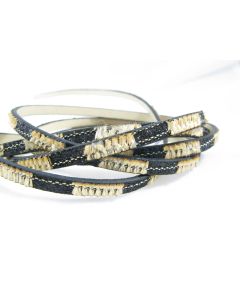 Pljosnata traka (Imitacija kože ) sa printom. Dimenzije trake 6x2mm (PTR-17)