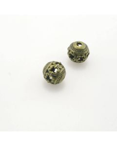 Metalna perla 10 mm, rupa oko 2mm- boja antik bronza , pakovanje 4 komada ( R151AM10 )