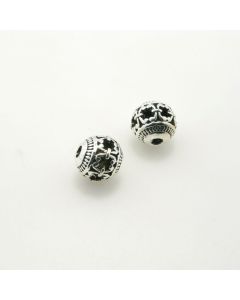 Metalna perla 10 mm, rupa oko 2mm- boja antik srebra , pakovanje 4 komada ( R151AS10 )