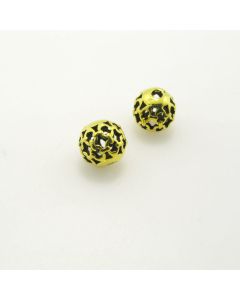 Metalna perla 8 mm, rupa oko 2mm- boja antik zlatna , pakovanje 4 komada ( R152AZ8 )
