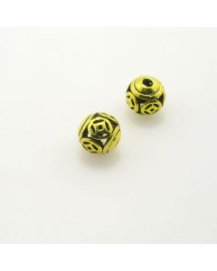 Metalna perla 8 mm, rupa oko 2mm- boja antik zlatna , pakovanje 4 komada ( R153AZ8 )