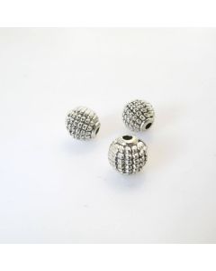 Metalna perla 8 mm, rupa oko 1.5 mm- boja antik srebro ( R156AN )