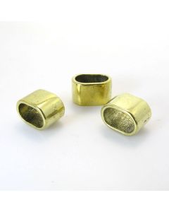 Metalna perla 14 x 9.5 x 9 mm, rupa oko 10,5 x 6,5  mm- boja antik zlatna ( R165AZ )