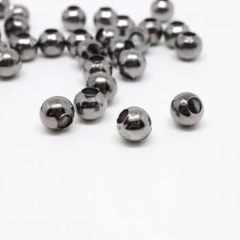 Metalne perle/razdelnici 4 mm. Pakovanje sadrži 100 komada - boja hematit crna .(100452)