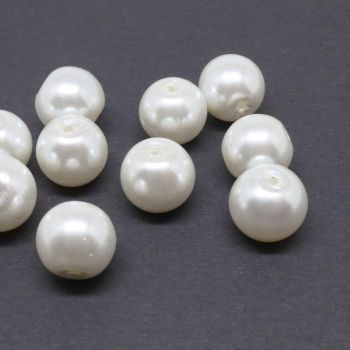 Staklene biserne perle 4 mm, Rupa: 1 mm- boja bela ( 1007001 )
