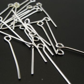 Iglice/pinovi sa omčom 26 mm x 0,8 mm  boja srebra (112135)