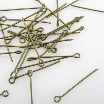 Iglice/pinovi sa omčom 26 mm x 0,8 mm  boja antik bronza (112138)