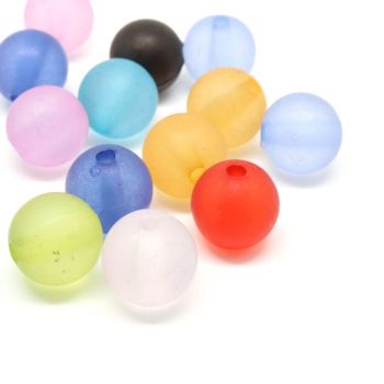 Akrilne mat perle 10 mm, Rupa: 2 mm- mix boja ( 1601004 )