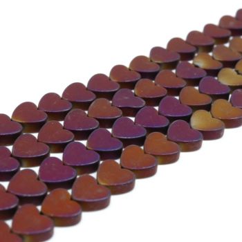 Hematit perle  8x8 mm, boja mat metalik ljubičasta, Cena je data za 1 niz od oko 39cm, Niz sadrži oko 48 perli ( 2131047 ) 