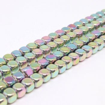 Hematit perle 4x4 mm, boja  metalik multicolor ( 2131250 )