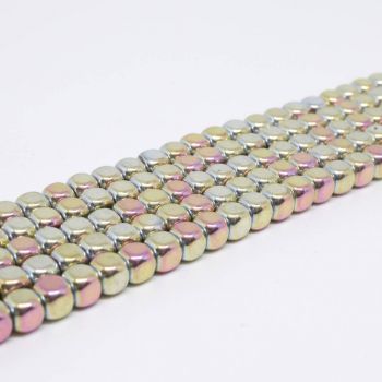 Hematit perle 4x4 mm, boja  metalik multicolor light ( 2131251 )