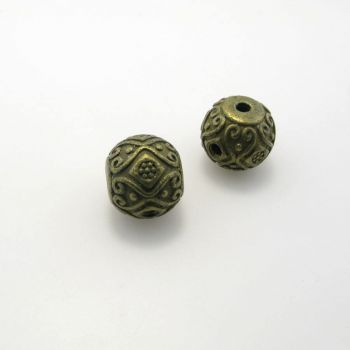 Metalna perla sa 3 rupe , dimenzije 12x11mm , rupe oko 2 mm- boja antik bronza , pakovanje 2 komada ( 3P109AM12 )