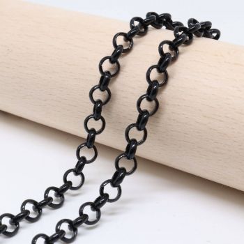 Metalni rolo lanac 3mm, žica 1.3 x0,8 mm-boja crna ( 501023 )