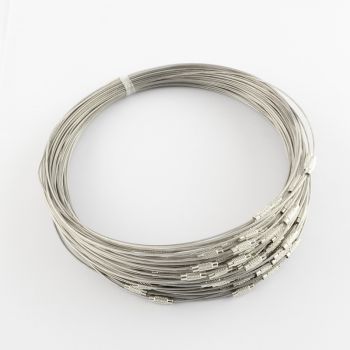 Čelična sajlica za ogrlice sa kopčom- boja silver ( 532silver)