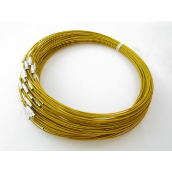 Čelična sajlica za ogrlice sa kopčom na šraf, prečnik 14,5 cm-- boja zlatna (532ZLATNA)