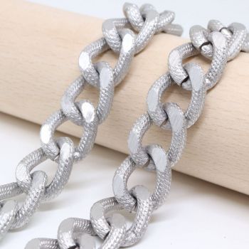 Aluminijumski lanac 16x12 mm, žica 3 mm - boja mat srebra ( 6020023 )