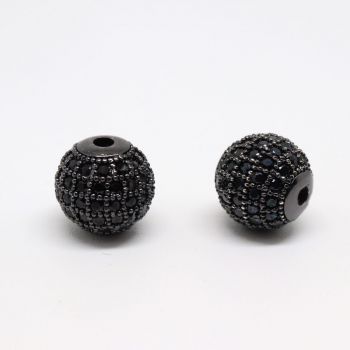 AAA Cubic Zirconia perle 10 mm- Hematit Black
