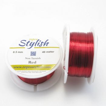 Bižuterijska žica u boji- RED Non Tarnish  0,3 mm. BZRE03