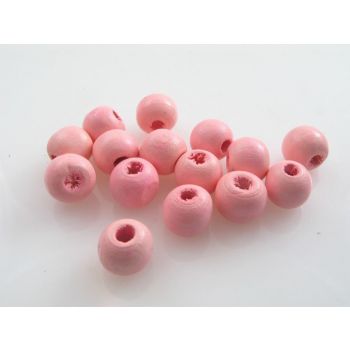 Drvene perle okrugle, bojene. Dimenzije 10mm, rupa 3 mm. Idealne za dečiji nakit (DPO10MM-10R)