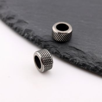 304 Stainless Steel perla  antik srebro 10x6mm, rupa 6.5mm  (08223AS)