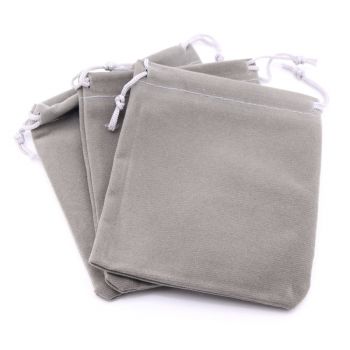 Plišane ukrasne vrećice 12x 10 cm , boja siva   (AMBPLIS04)