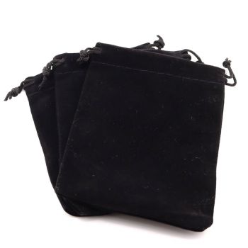 Plišane ukrasne vrećice 12x 10 cm , boja crna   (AMBPLIS01)