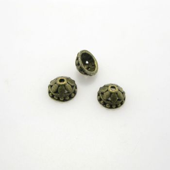 Ukrasna kapica za perle  8x5 mm, boja antik bronze   ( KAP125AM )