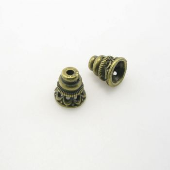 Ukrasna kapica za perle  10x11.5 mm, boja antik bronze   ( KAP128AM )